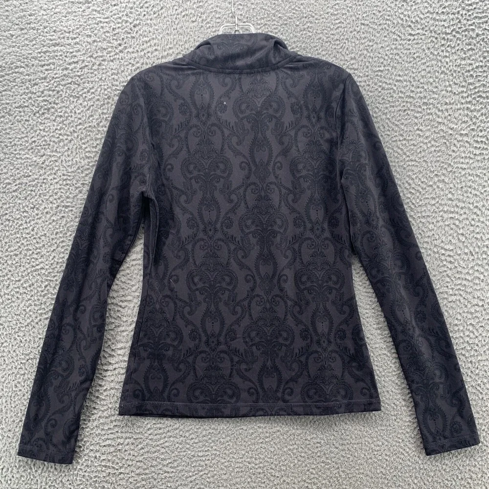 Eddie Bauer 1/4 Zip Sweater Women's Small Paisley‎ Damask Preppy Gorp Athleisure